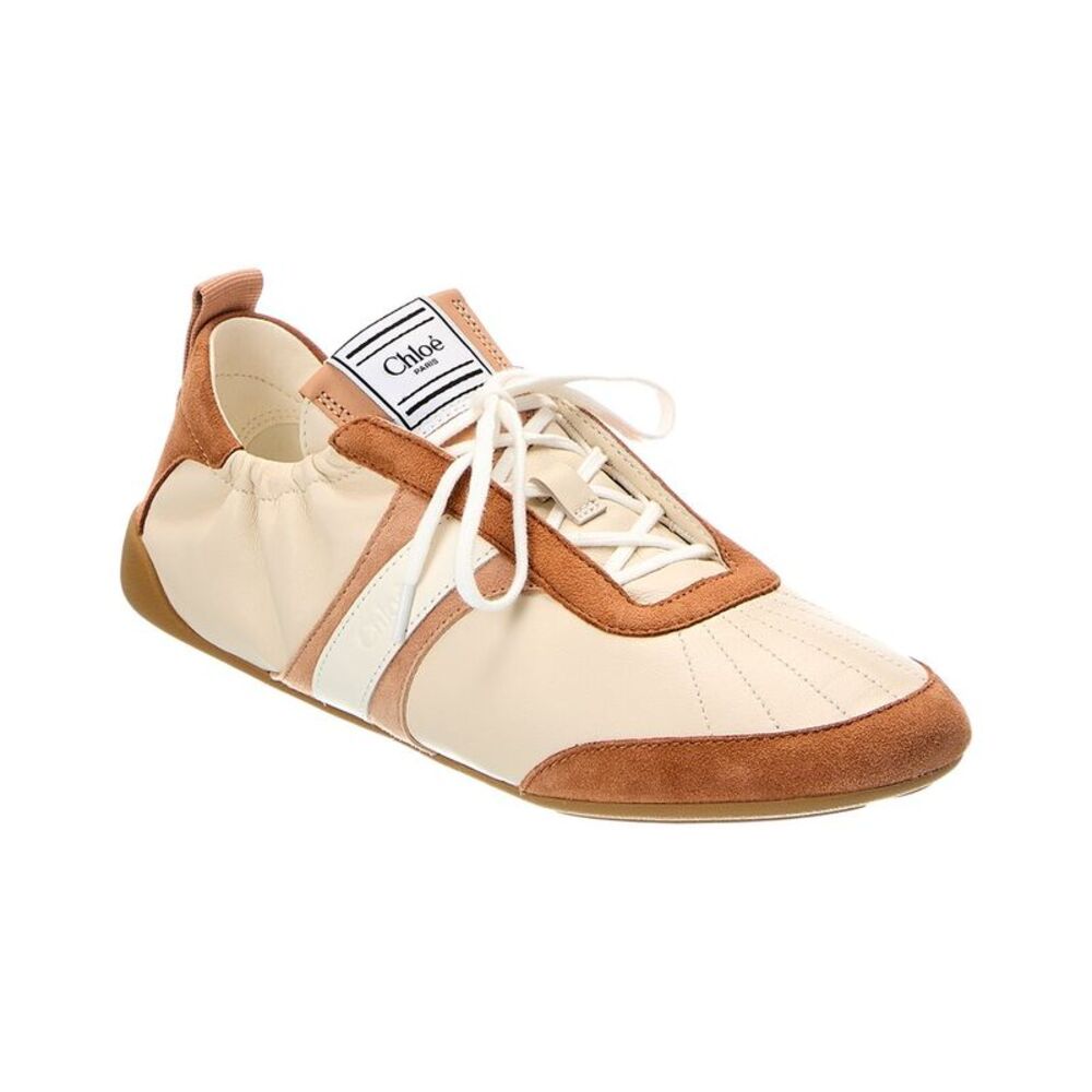 Chloé Kick Leather & Suede Sneaker, White